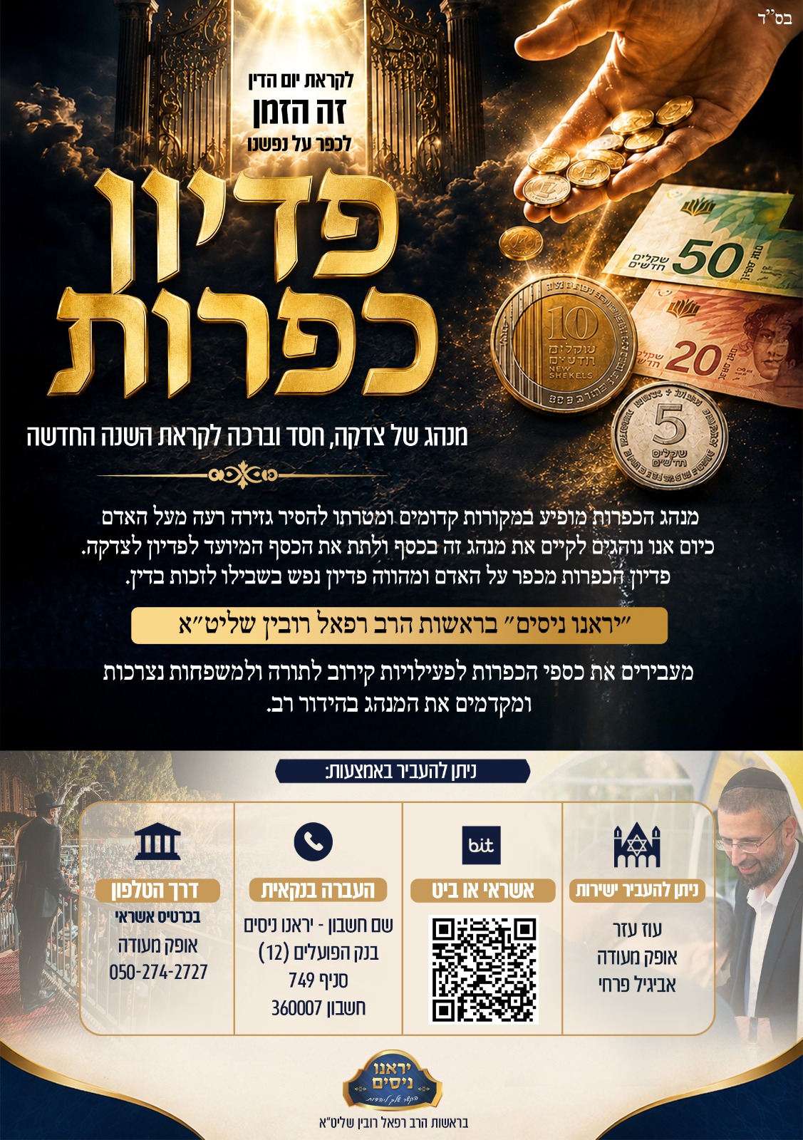 לקראת יום הדין, זה הזמן להרבות בזכויות – בתשובה, בתפילה ובצדקה.